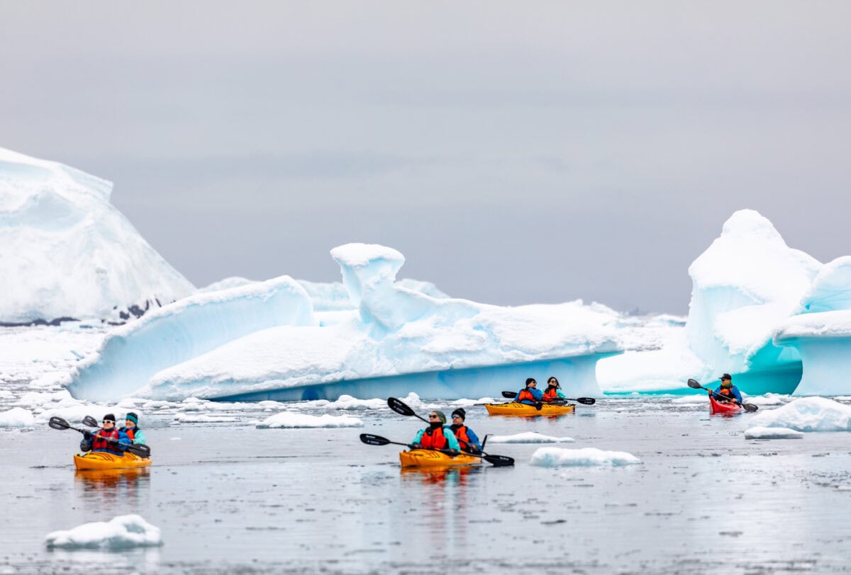 Kayaking at Wilhelmina Bay, Antarctica, Pia Harboure