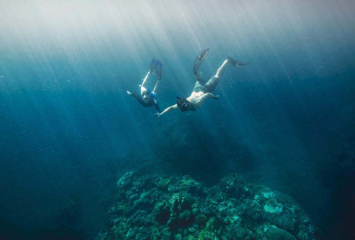 Snorkellers, near Mystery Island, Vanuatu